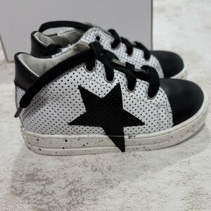 Falcotto White and Black Star Baby/Toddler Sneakers